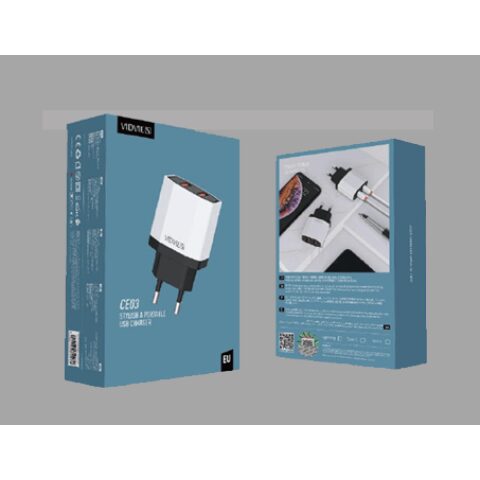 VIDVIE S Charger CE03 شاحن + كابل ايفون او مايكرو V8 او تايب سي