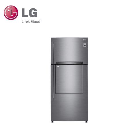 LG Top Mount Refrigerator 549L Gross Capacity, Inverter Linear Compressor, Door Cooling+™, Platinum Silver Color GND-755HLL.APZPELF ال جي ثلاجة فريزر علوي بسعة اجمالية 549 لتر