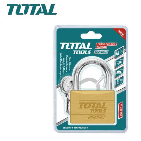 TOTAL Heavy duty brass block padlock توتال قفل نحاس 70 ملم