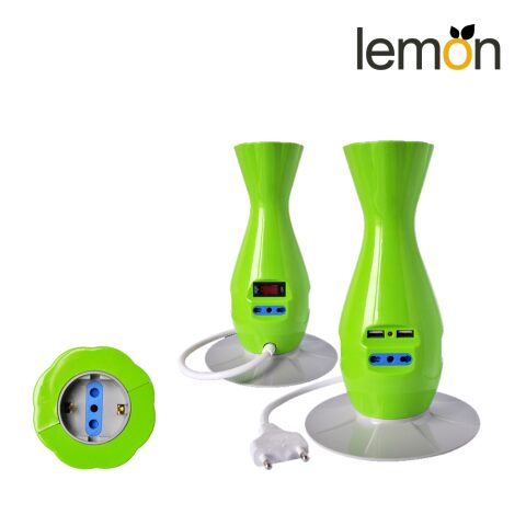 Lemon Multipresa, 5 pos.2P+T 10A 250V ليمون وصلة كهربائية ليمون بشكل مزهرية 5 مداخل