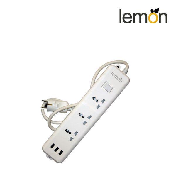 Lemon 3pos-EU plug ليمون وصلة كهربائية ليمون مستطيلة 3 مداخل متعددة الاستخدام/ عالمية