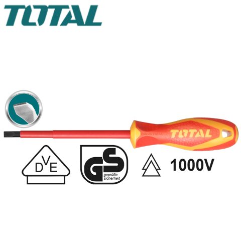 TOTAL THTIS4100 Insulated Screwdriver 4.0×100 1000v توتالل مفك عادي معزول