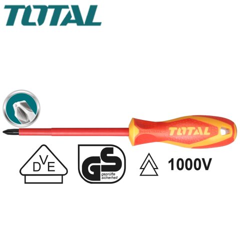 TOTAL THTISPH2100 Insulated Screwdriver PH2*100 توتال مفك مصل 100 معزول