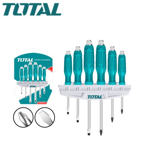 Total 6Pcs go-through screwdriver set توتال طقم مفكات ضرب 6 قطع