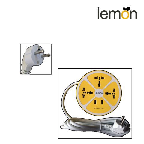 Lemon 3 pos-German plug ليمون وصلة كهربائية ليمون دائرية 3 مداخل