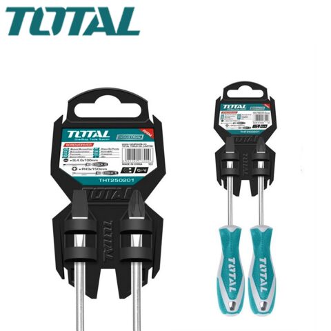 Total 2 Pieces Screwdriver Set توتال طقم مفك عادي + مصلب