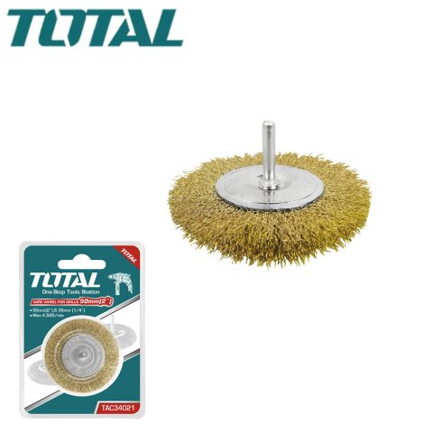 TOTAL WIRE WHEEL FOR DRILLS 75mm 3 توتال فرشاية سلك درل نحاس