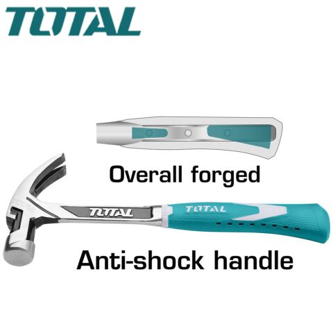TOTAL Claw hammer 450g توتال شاكوش خلع يد حديد