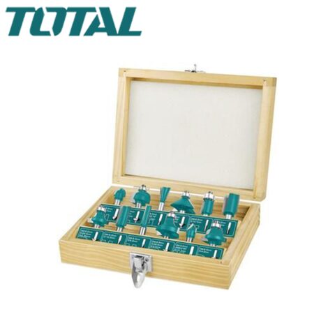 TOTAL 12pcs Router bits set 8mm توتال طقم ضربات فورمايكا