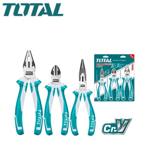 TOTAL 3PCS PLIERS SET توتال طقم بوز+قطاعة+زرادية