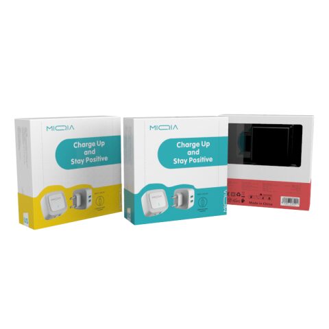 MIQIA Charger 2 USB MA06 شاحن بمدخلين + كابل أيفون أو مايكرو أو تايب سي