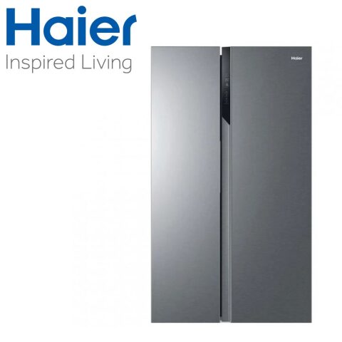 Haier Side By Side Series 518 Ltr هاير ثلاجة سايد/سايد 518 لتر فضي