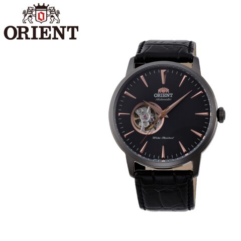 ORIENT Mechanical Contemporary Watch, Leather Strap اورينت ساعة رجالية