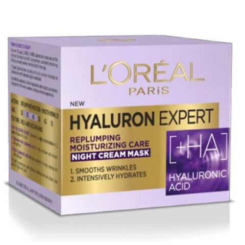 Hyaluron Expert Replumping Moisturizing Care Night Cream Mask Loreal Paris 50ml - قناع كريم ليلي للعناية الليلية بالهيالورون إكسبرت من لوريال باريس ، 50 مل