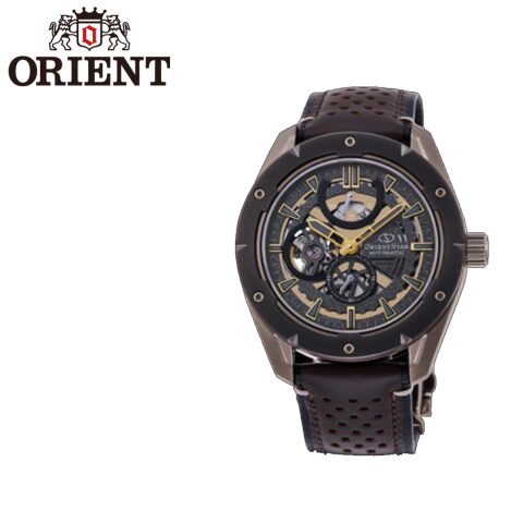 ORIENT STAR Mechanical Sports Watch, Leather Strap اورينت ساعة رجالية