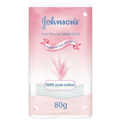JOHNSON’S Baby - Pure Cotton Wool - Pack of 80g wool جونسون بيبي - صوف قطني خالص - عبوة من الصوف 80 جرام