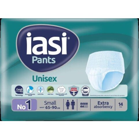 Iasi Unisex Pants No.1 Small, 14 pcs اياسي فوط للكبار حجم صغير، 14 فوطة