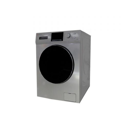 GENERAL TEC WASHING MACHINE 10 kg جينرال تيك غسالة 10كيلو 1200 دورة لون سلفر باب أسود كبير