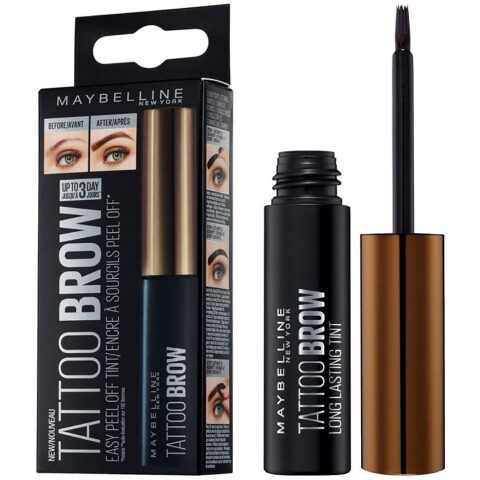 Maybelline Tattoo Brow Longlasting Peel Off Semi Permanent Eyebrow Gel Tint Up To 3 Day Wear Warm Brown جل الحواجب شبه الدائم من مايبيلين تاتو برو ، لونغلاستينج ، جل حواجب يدوم حتى 3 أيام ، لون بني دافئ