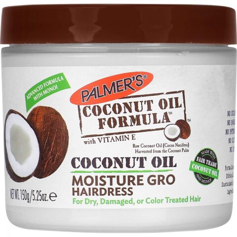 Palmers Coconut Oil Formula Moisture Gro Hairdress Jar, 5.25 ounce بالمرز مرطب لتصفيف الشعر بتركيبة زيت جوز الهند ، 5.25 أونصة