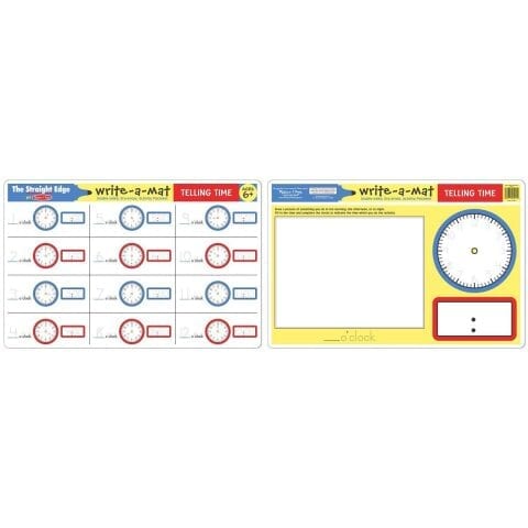 (لعبه) TELLING TIME WRITE-A-MAT (BUNDLE OF 6)