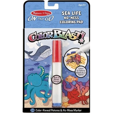 Melissa & Doug ColorBlast! - Sea Life كتاب تلوين مع القلم المخصص له باشكال حول عالم البحار من ميليسا اند دو