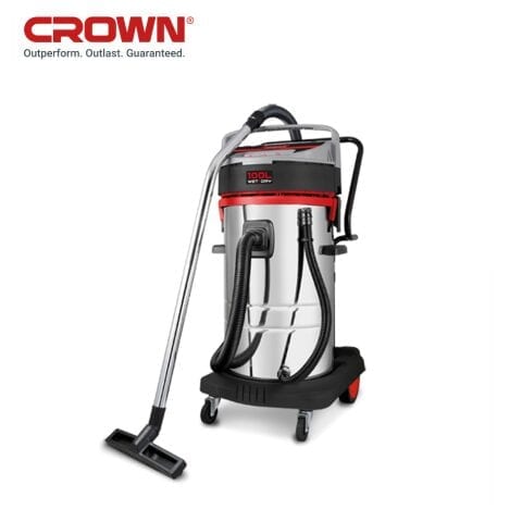 Crown VACUUM CLEANER مكنسة صناعية 100 لتر 3 ماتور شفط غبار+ماء
