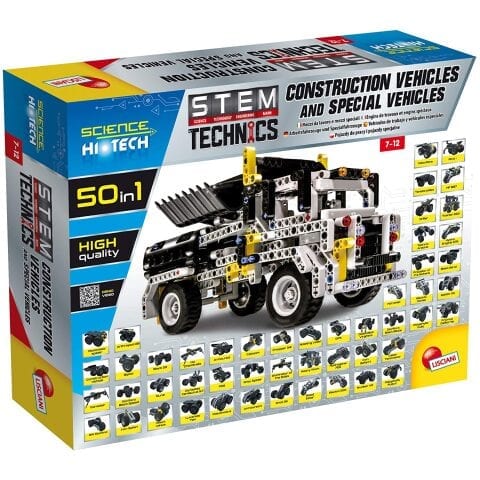 (لعبه)HI TECH SCIENCE STEM TECHNICS WORKING VEHICLES 50 IN 1