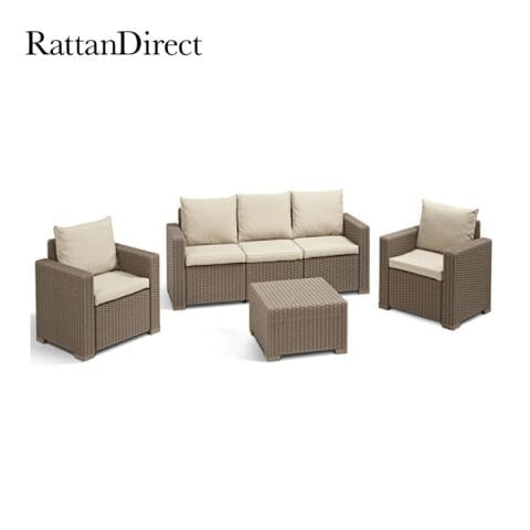 Rattan outdoor 4 pcs طقم كنب حديقة