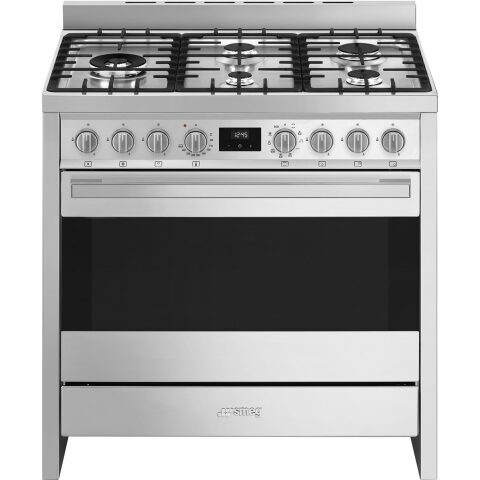 Cooking centers Mixed B95GMCX9 90 x 60 cm stainless steel غاز SMEG