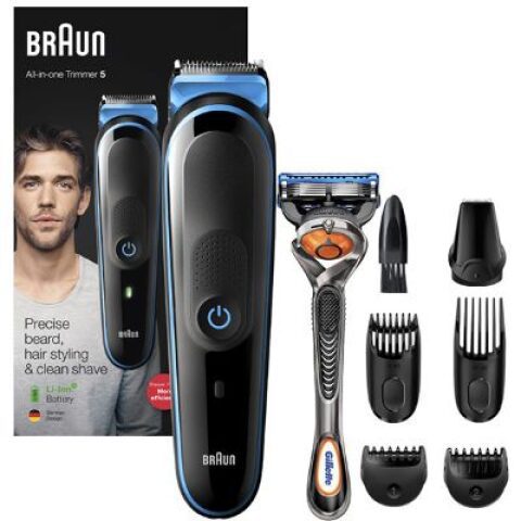 BRAUN Trimmer 5 - 7 in 1 with Razor براون ماكينة تشذيب اللحيه 7 في 1 مع ماكينة حلاقة