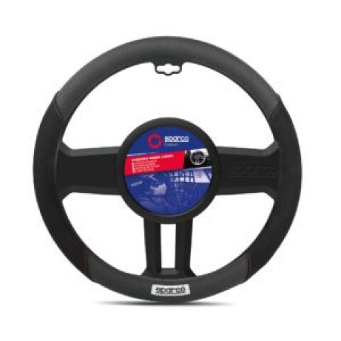 Sparco black leather strap with black suede frame سباركو غلاف ستيرنج جلد أسود مع إطار أسود من الشامواه