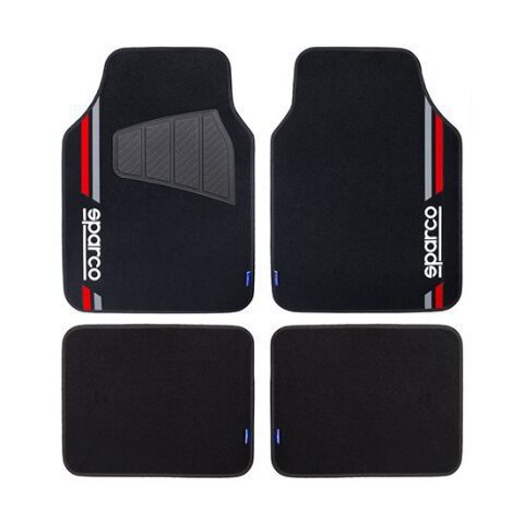 Sparco Car Floor Mats SPF508 Black With Red Line سباركو أرضيات سيارة SPF508 لون أسود مع خط أحمر