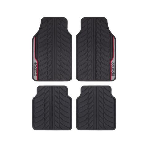 Sparco Car Floor Mats SPF507 Black Color With Red Line سباركو أرضيات سيارة SPF507 لون أسود مع خط احمر