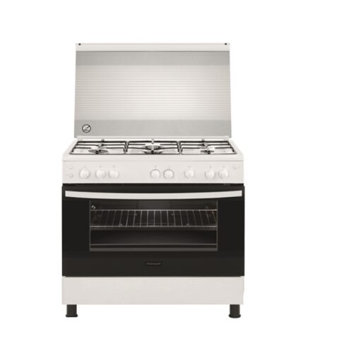 FRIGIDAIRE Gas Cooker 90cm 5 Burners – White فرن غاز فريجيدير 90 سم فل سيفتي ابيض