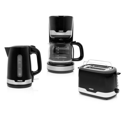 Princess 01.254101.09.001 Breakfast set طقم فطور برينسيس محمصة وغلاية وماكينة صنع القهوة