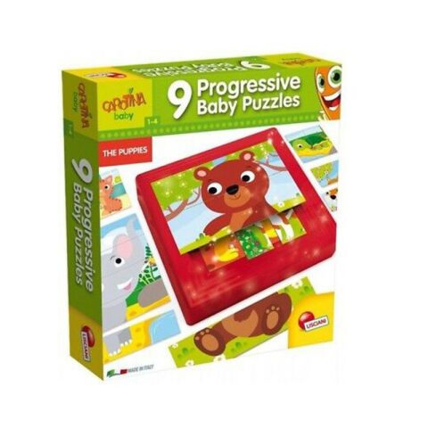 Lisciani Carotina Baby 9 Progressive Puzzles - Les Bébé Animaux لعبة ألغاز متدرجة - حيوانات الأطفال