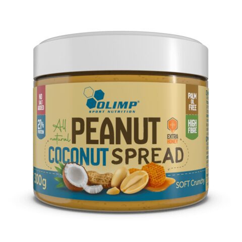 OLIMP PEANUT COCONUT SPREAD - 300 G اوليمب فول سوداني وجوز الهند قابل للدهن - 300 جم