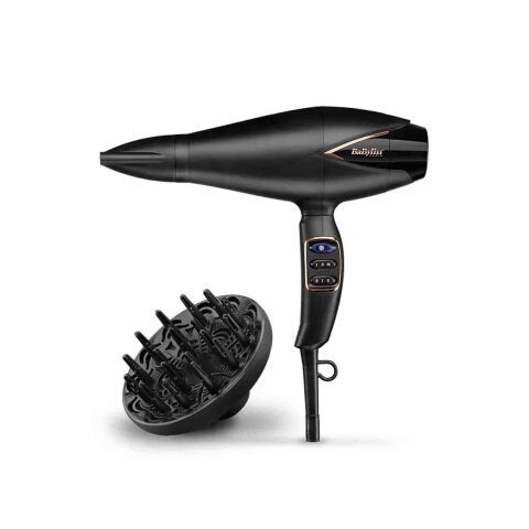 Babyliss D665SDE Dryer 2200 Watt Super Ionic Frizz Control Diffuser Fast Streamline Air Flow Black بيبي ليس D665SDE مجفف 2200 وات سوبر أيونيك للتحكم في التجعد سريع التدفق