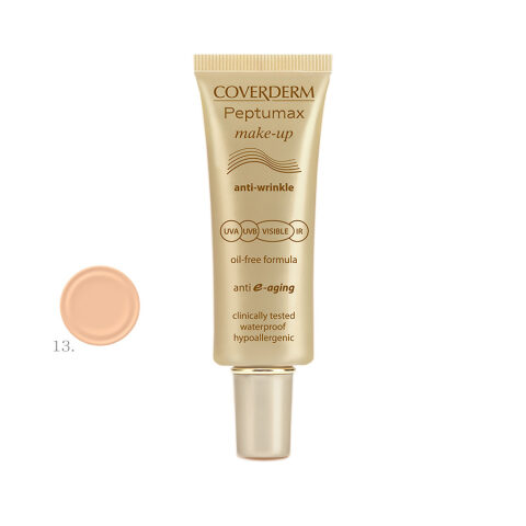 COVERDERM Peptumax Make Up Anti-Wrinkle Oil-Free Formula SPF50+ 30ml No.13 بيبتوماكس تركيبة خالية من الزيت ومضادة للتجاعيد بعامل وقاية من أشعة الشمس 30 مل رقم 13