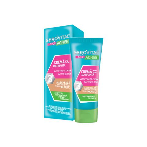 Gerovital Stop Acne Mattifying CC Cream 30ml جيروفيتال سي سي كريم غير لامع ضد حب الشباب 30مل