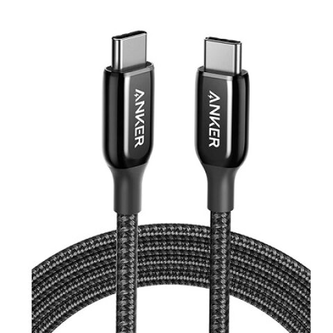 Anker Power line111 cable USB C to USB C 1.8m black انكر كابل باور لاين111 مدخل سي الى مدخل سي 1.8متر اسود