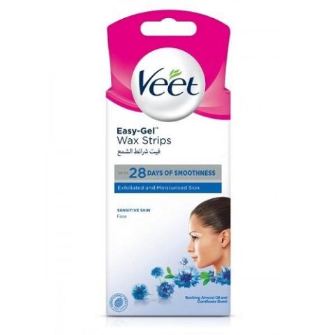 Veet easy gel face wax stripes 28 strips فيت شرائح واكس ايزي جل للوجه 28 شريحة