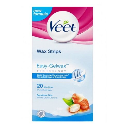 Veet easy gel wax strips for sensitive skin 20strips فيت شرائح واكس ايزي جل للبشرة الحساسة 20شريحة