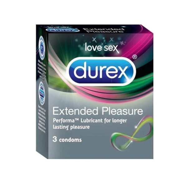 Durex extended pleasure condoms 3pieces ديوركس واقي اكستيندد بليجر 3 قطع