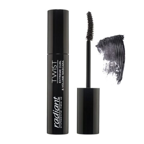 Radiant twist extreme curl and volume mascara no 1 black 14ml رادينت ماسكارا تويست اكستريم لزيادة كثافة و رفع الرموش رقم 1 اسود 14مل