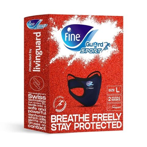 Fine Guard Reusable sport Face Mask large 2pieces فاين جارد كمامة رياضية مقاس لارج 2 قطعة