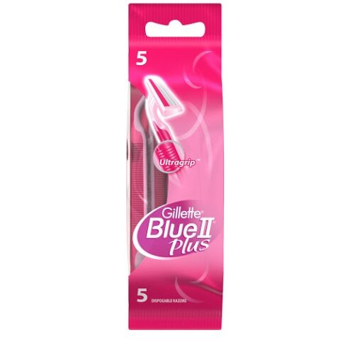 Gillette Blue 2 Plus Women Disposable Razors 5 Pack جيليت شفرات حلاقة 2 بلس للنساء للاستعمال مرة واحدة 5 شفرات