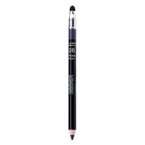 Radiant soft line water proof eye pencil no6 pearly plum رادينت سوفت لاين قلم عيون مضاد للماء رقم 6 لون البرقوق مع لمعة