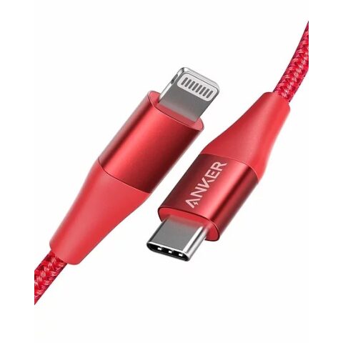 Anker power line 11 plus cable USB C to lightning 90cm red A8652H91 انكر كابل بور لاين 11 بلس يو اس بي اسي لايتنينغ 90سم احمر